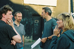 Bill, Drew, Philippe and Peg - Almost ready for the coin toss...